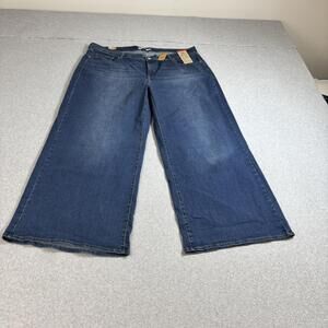 Levis 318 Shaping Wide Leg Jeans Womens 26W Blue Mid Rise Stellar Stretch Plus